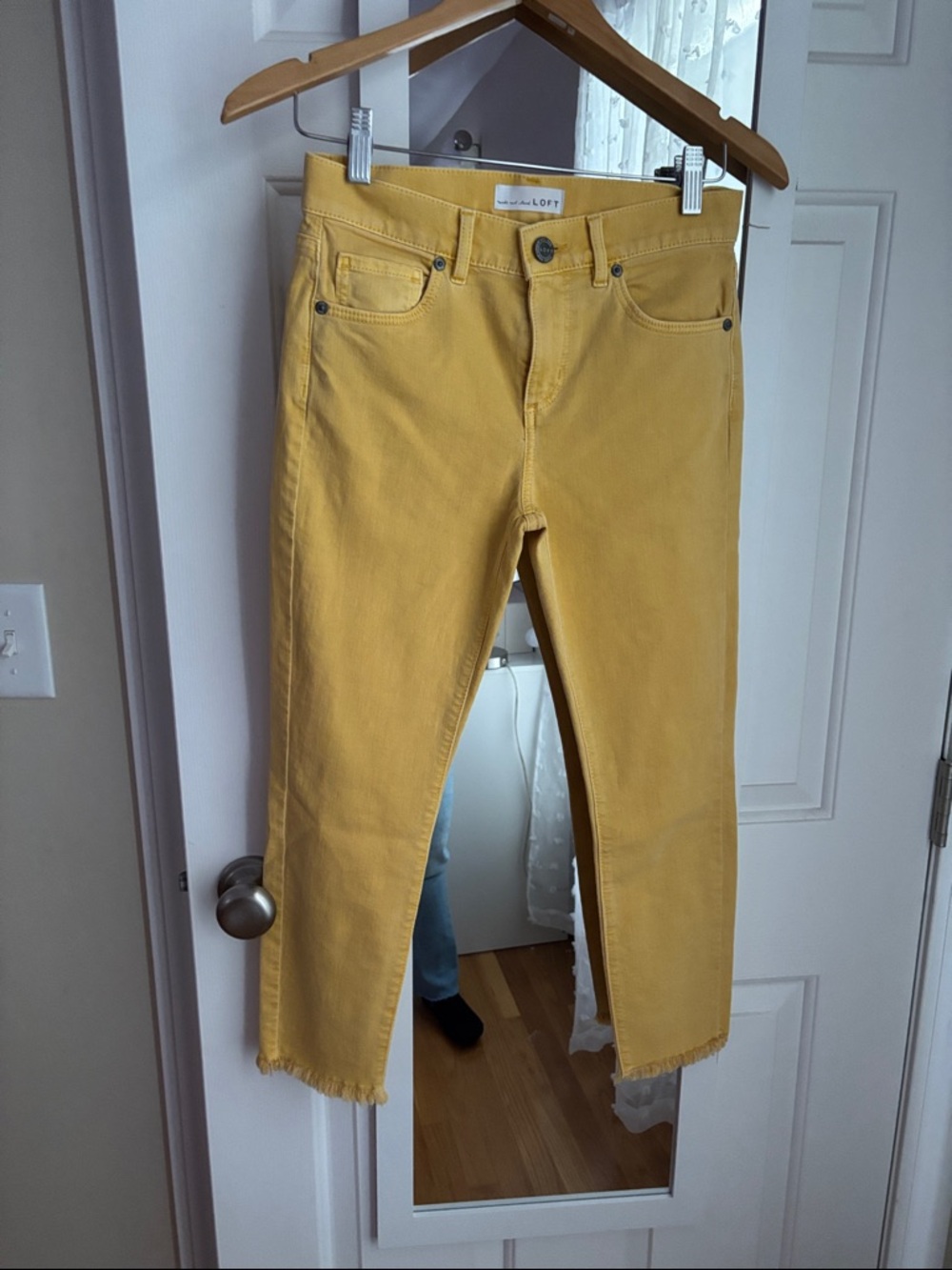 LOFT Yellow Cropped Skinny Jeans